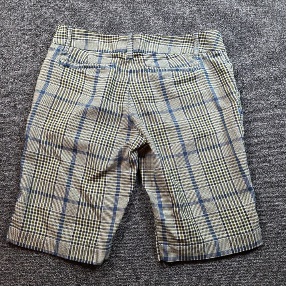 Nollie Plaid Shorts Womens Size 3 Blue Green Checkered Preppy Casual Bermuda